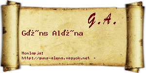 Güns Aléna névjegykártya